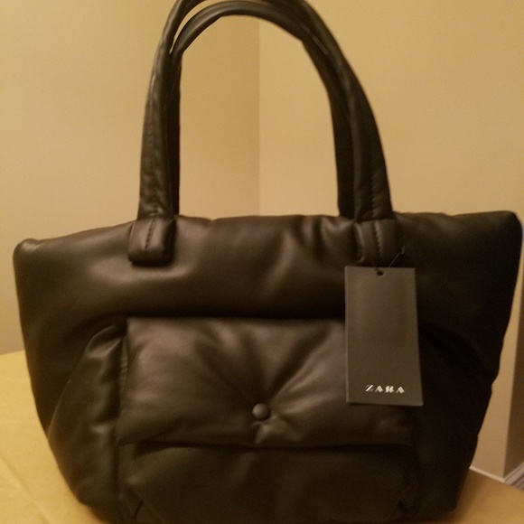 puffer tote bolsa zara